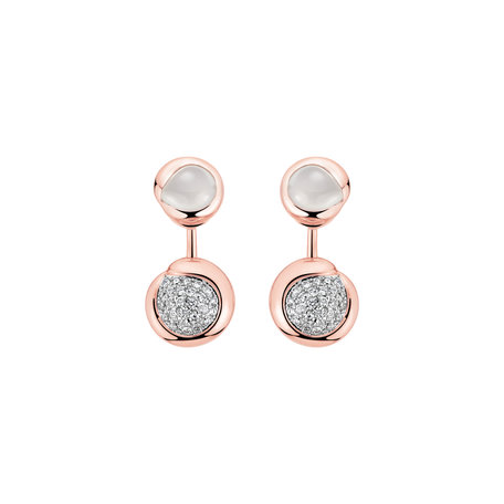 Diamond earrings with Moonstone Charming Vesper