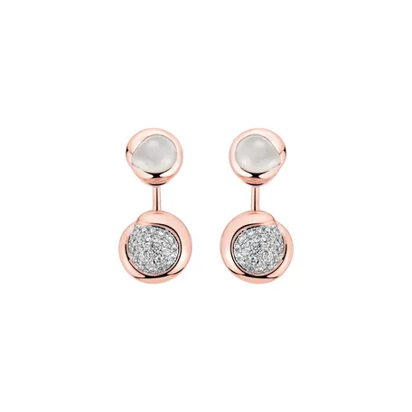 Diamond earrings with Moonstone Charming Vesper