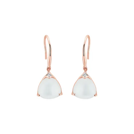 Diamond earrings with Moonstone Rising Labyrinth