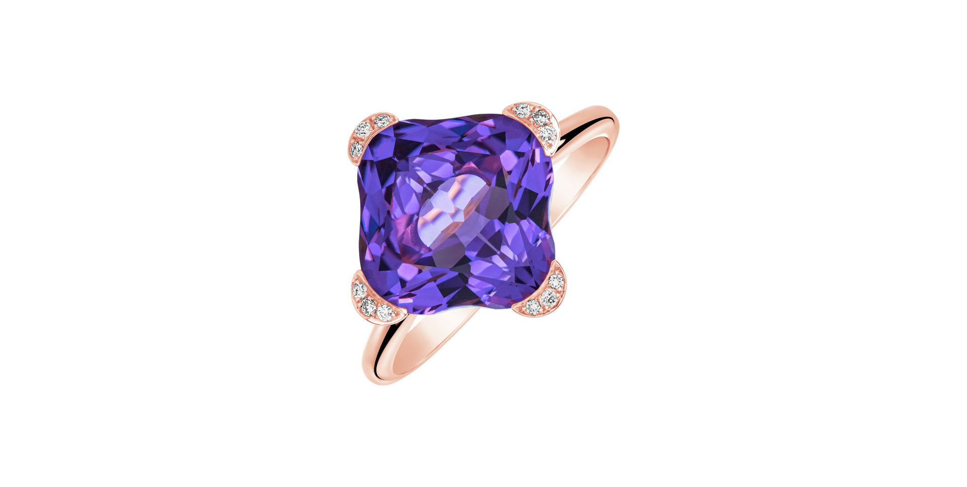 Diamond ring with Amethyst Space Stranger