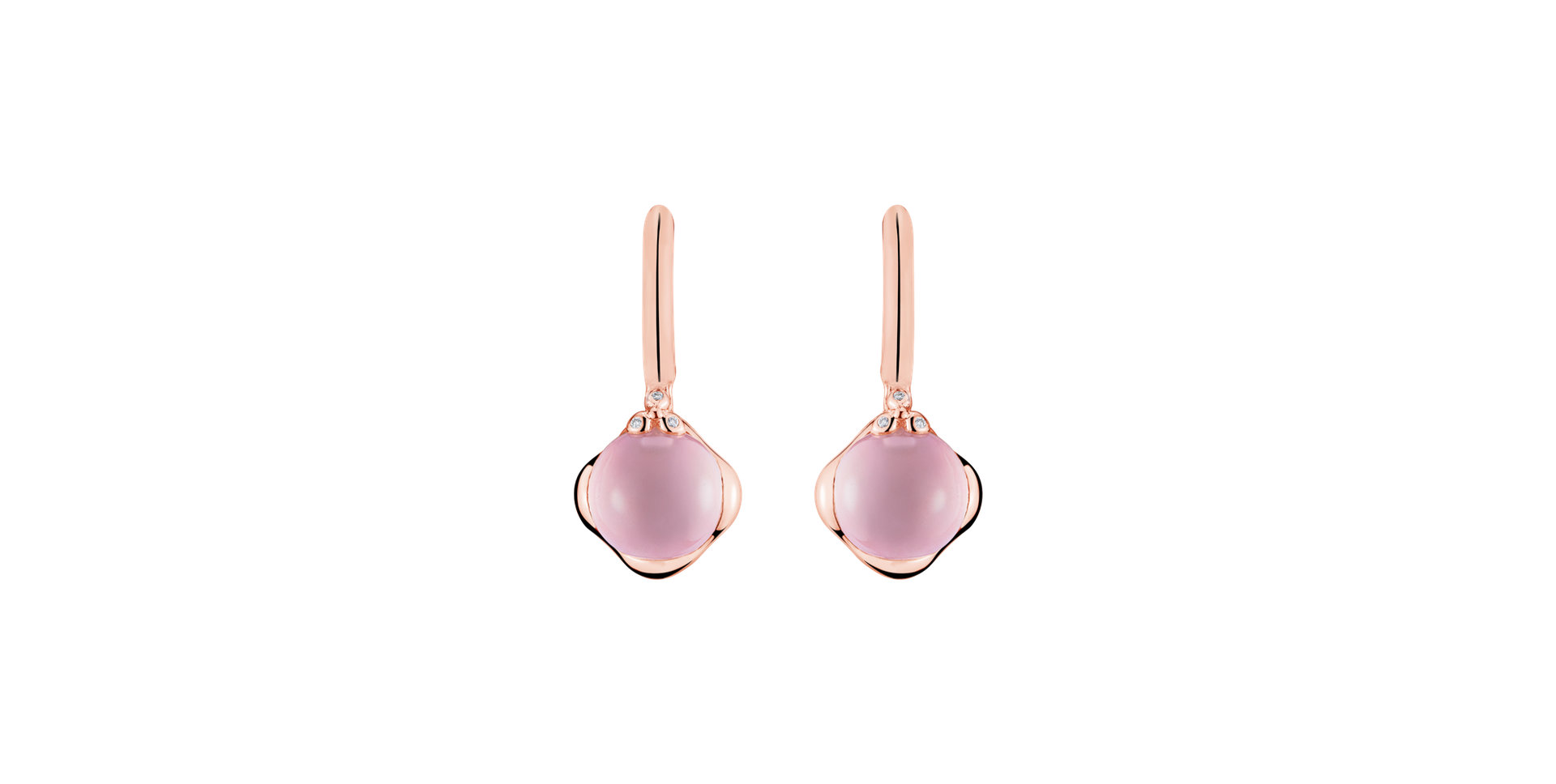Diamond earrings with Rose Quartz Rising Andromeda