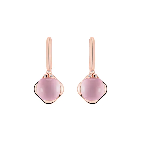Diamond earrings with Rose Quartz Rising Andromeda