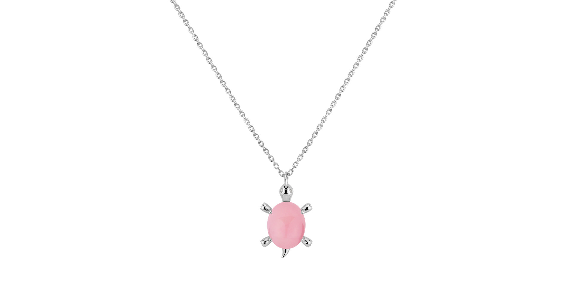 Diamond necklace with Rose Quartz Marvelous Turtle