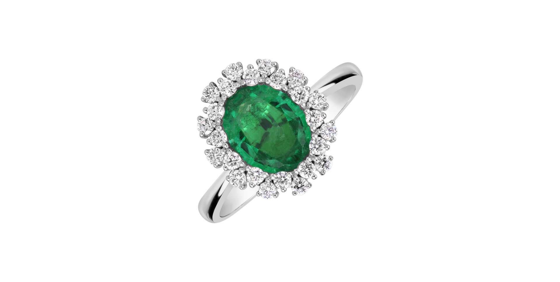 Diamond ring with Emerald Eternal Sky