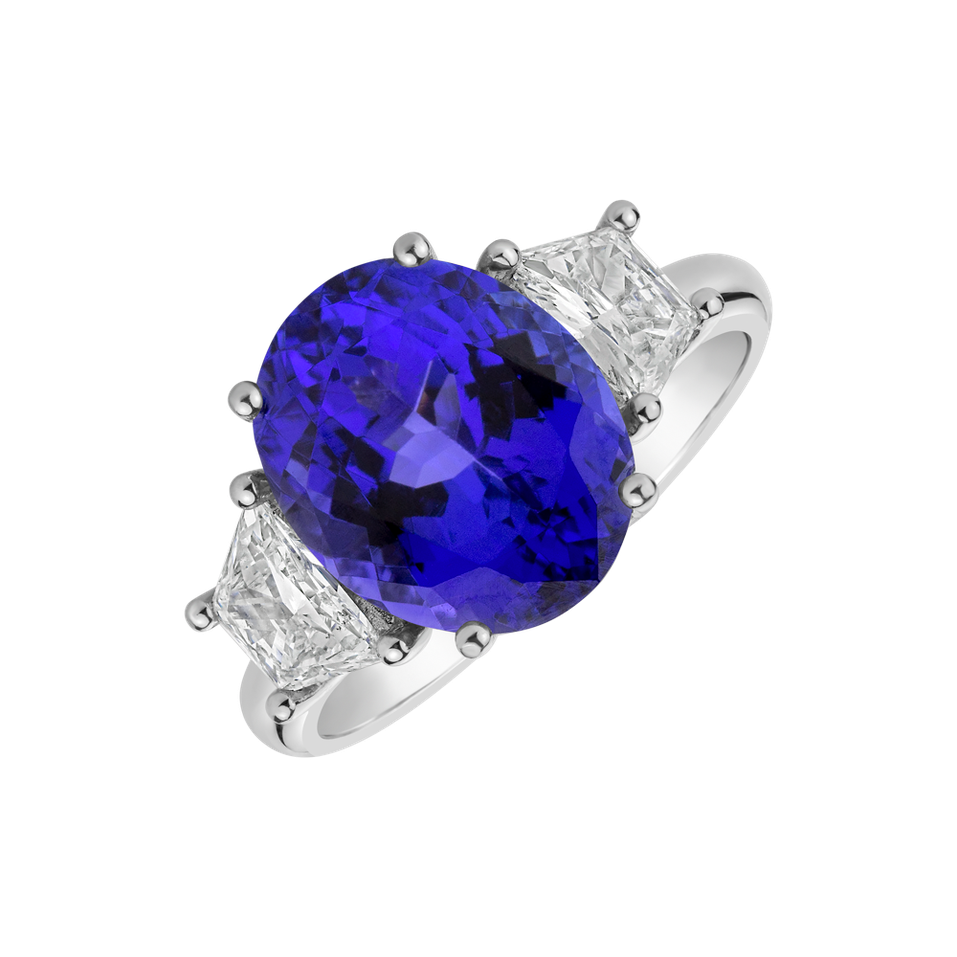 Diamond ring with Tanzanite Midnight Desire