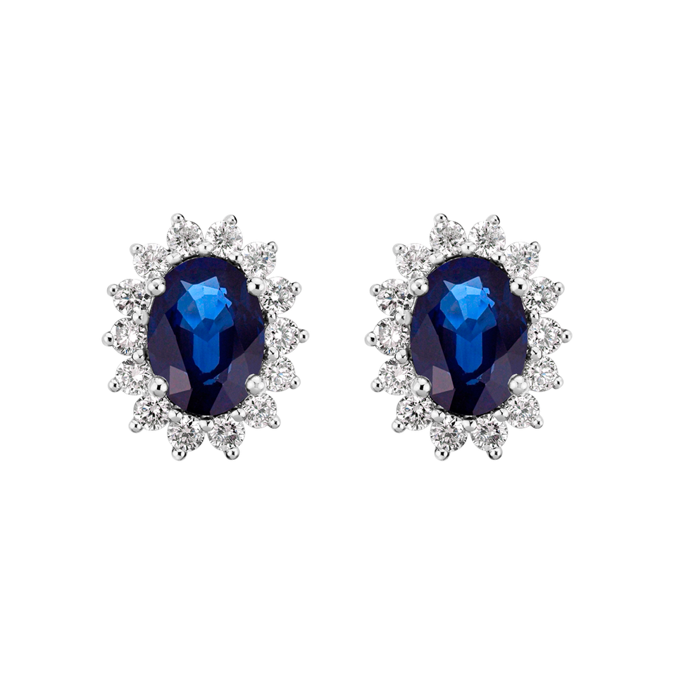Diamond earrings with Sapphire Princess Sparkle