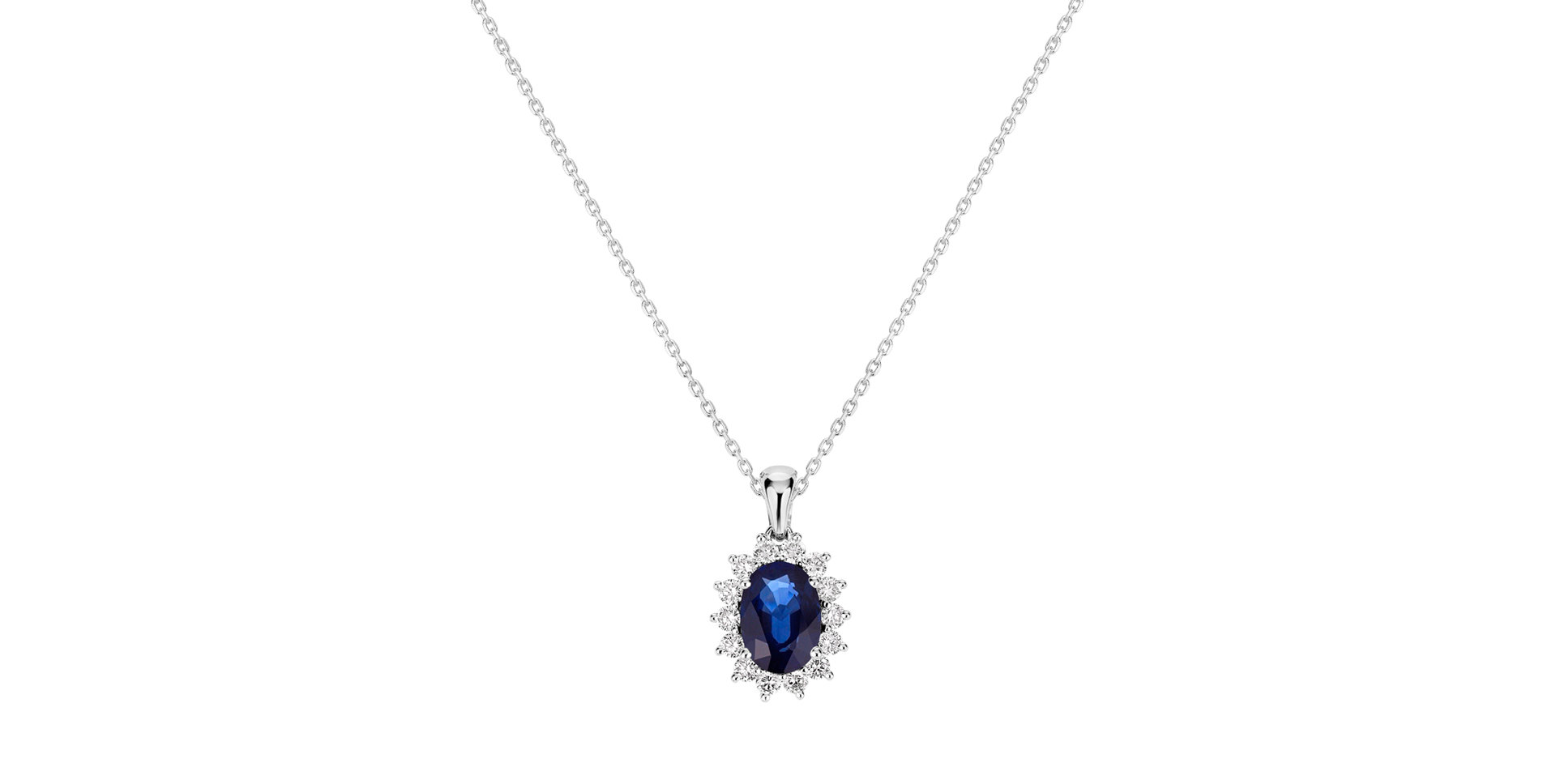 Diamond pendant with Sapphire Princess Sparkle
