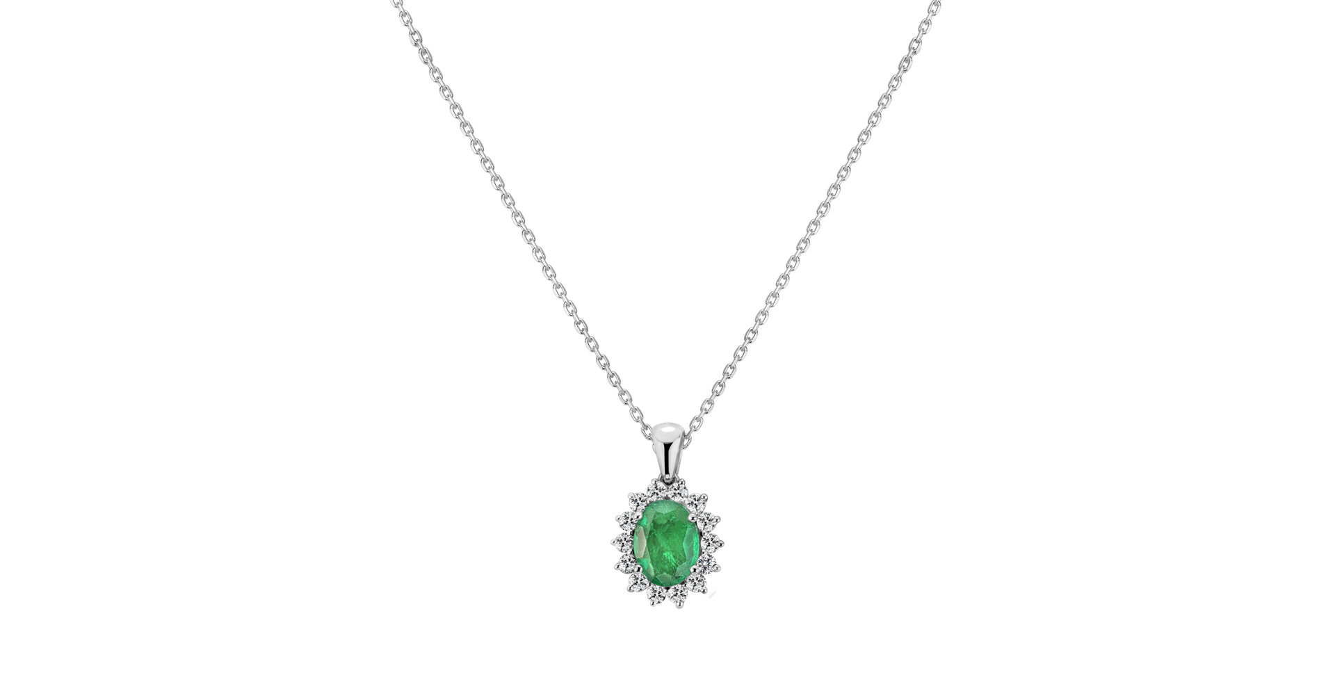 Diamond pendant with Emerald Princess Sparkle