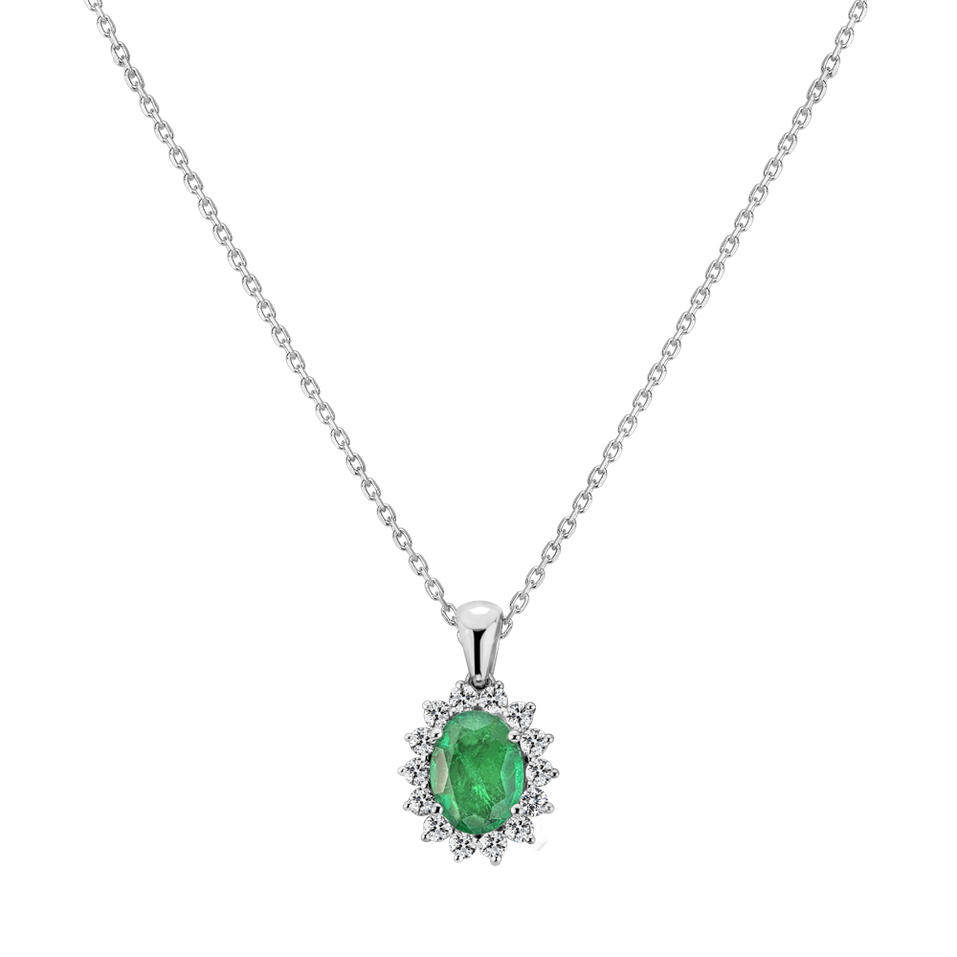 Diamond pendant with Emerald Princess Sparkle