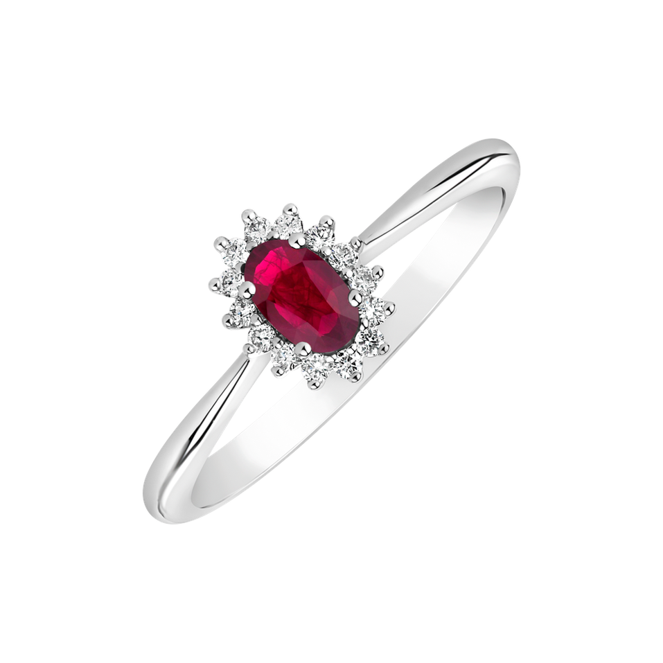 Diamond ring with Ruby Princess Sparkle