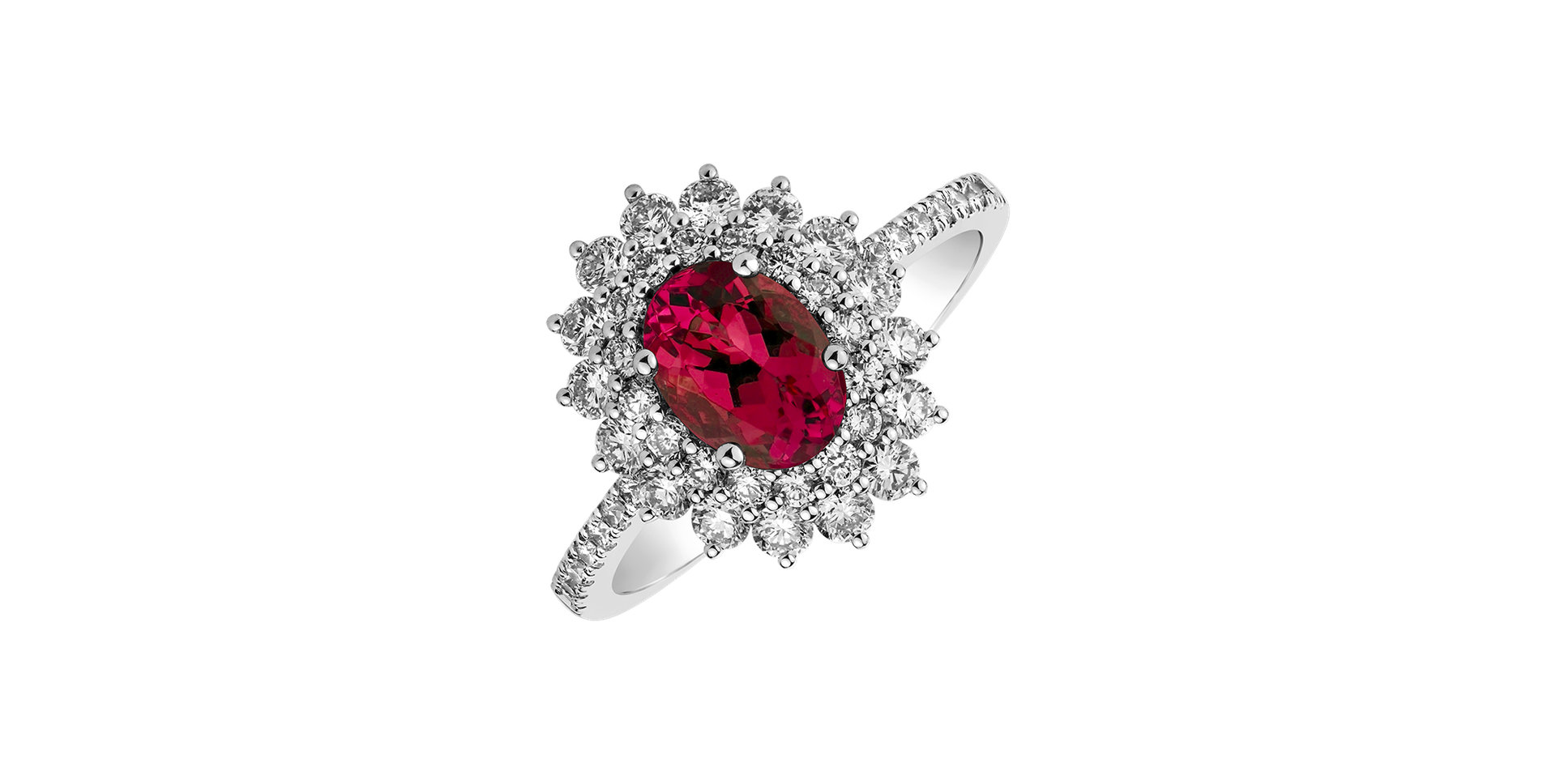 Diamond ring with Ruby Aurora Goddess