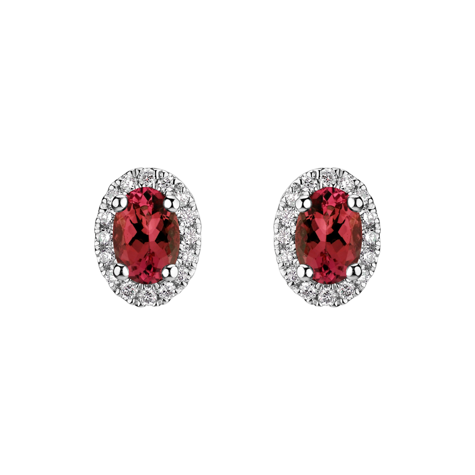 Diamond earrings with Ruby Imperial Allegory