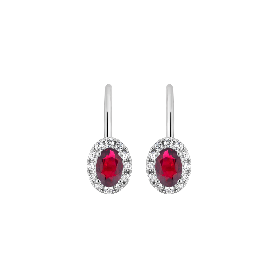 Diamond earrings with Ruby Imperial Allegory