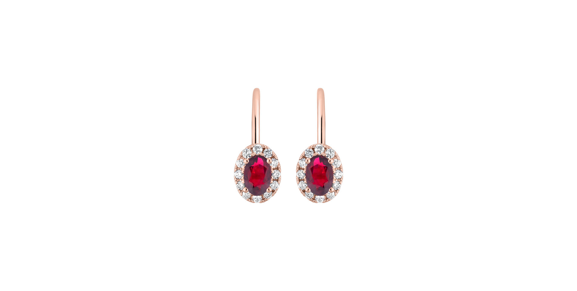 Diamond earrings with Ruby Imperial Allegory