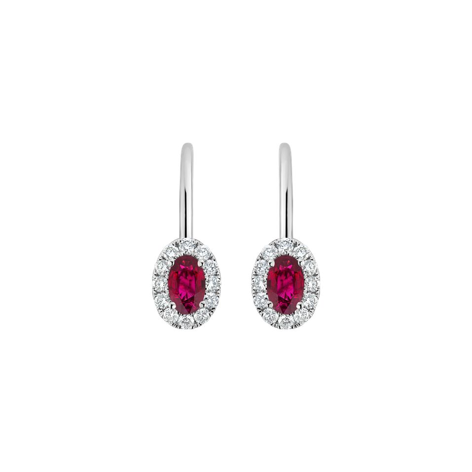 Diamond earrings with Ruby Imperial Allegory
