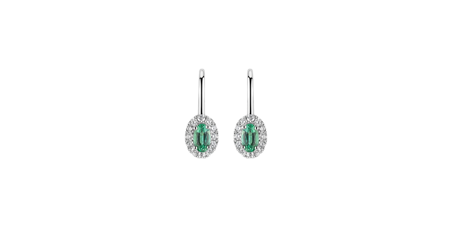 Diamond earrings with Emerald Imperial Allegory