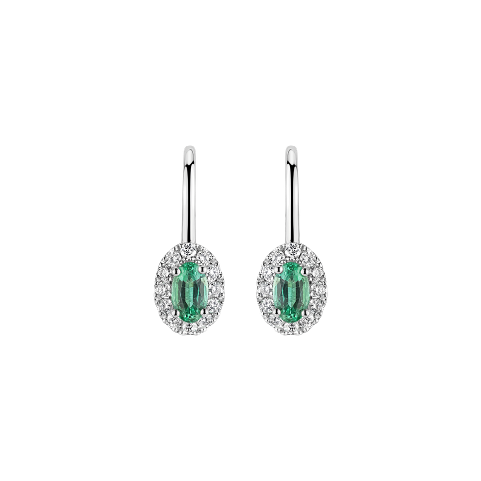 Diamond earrings with Emerald Imperial Allegory