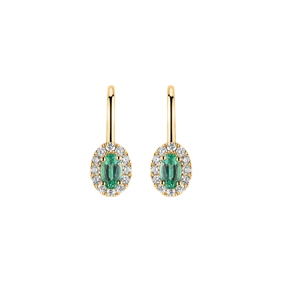 Diamond earrings with Emerald Imperial Allegory