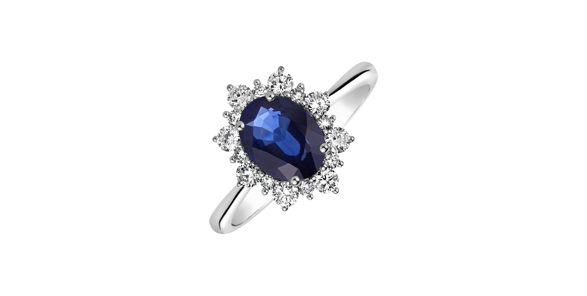 Diamond ring with Sapphire Trixie Princess