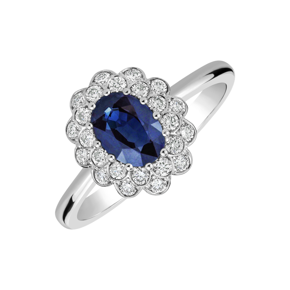 Diamond ring with Sapphire Fairy Goddess