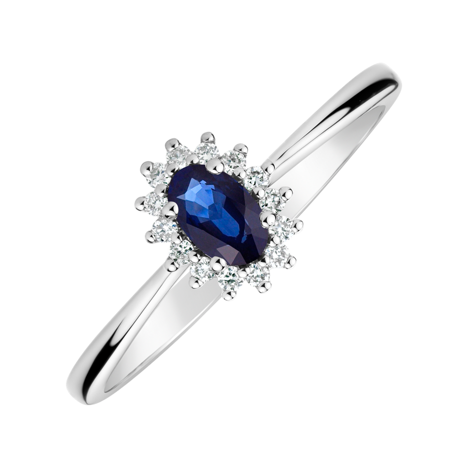 Diamond ring with Sapphire Princess