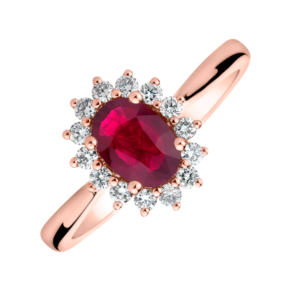 Diamond ring with Ruby Princess