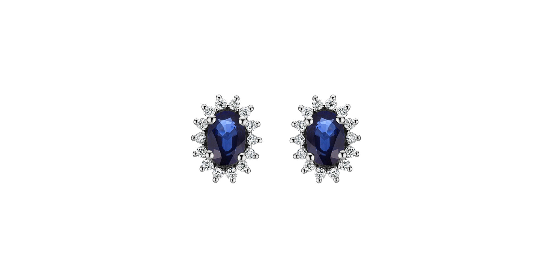 Diamond earrings with Sapphire Princess Sparkle