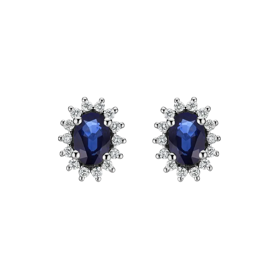 Diamond earrings with Sapphire Princess
