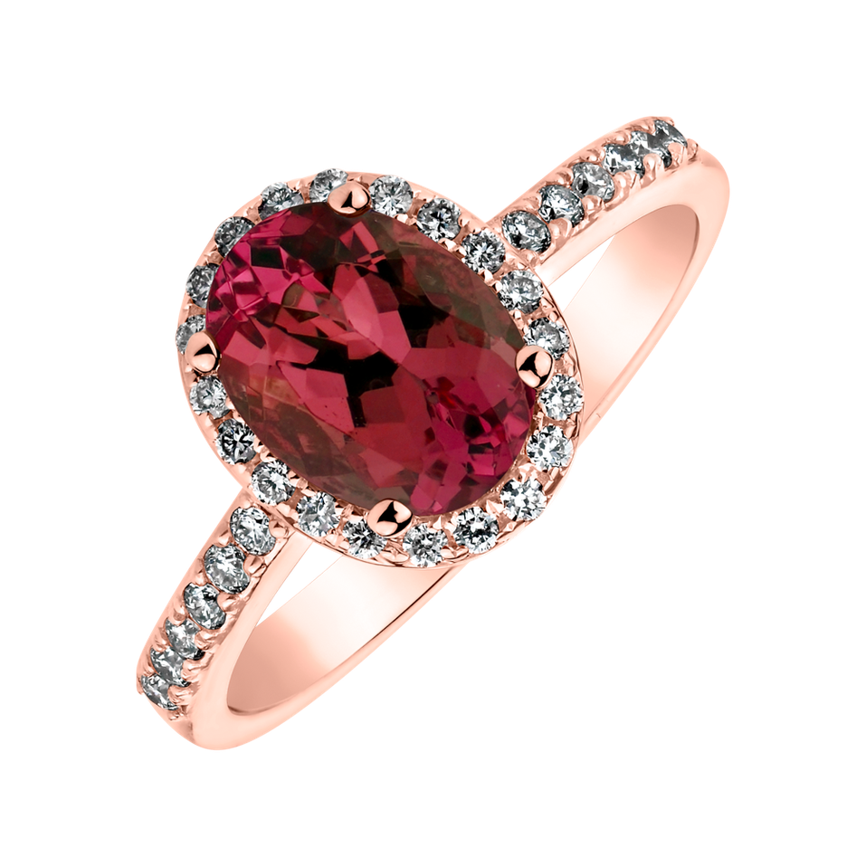 Diamond ring with Ruby Princess