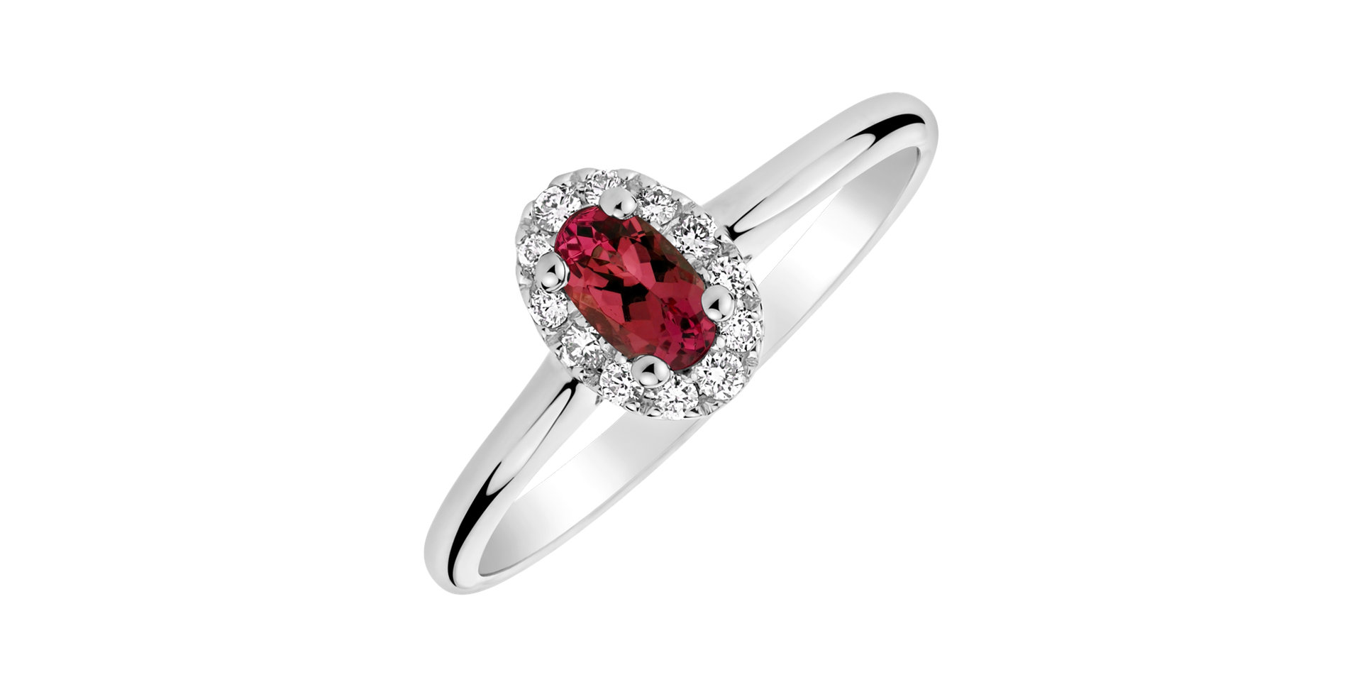 Diamond ring with Ruby Princess