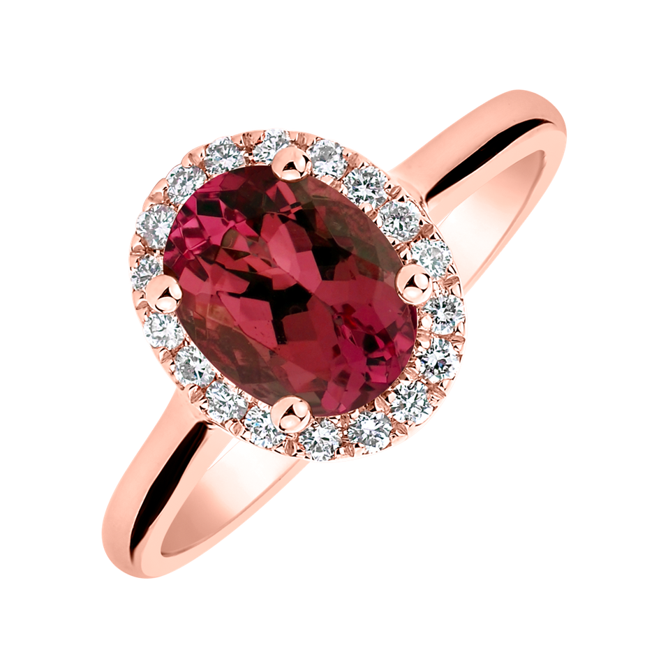 Diamond ring with Ruby Princess