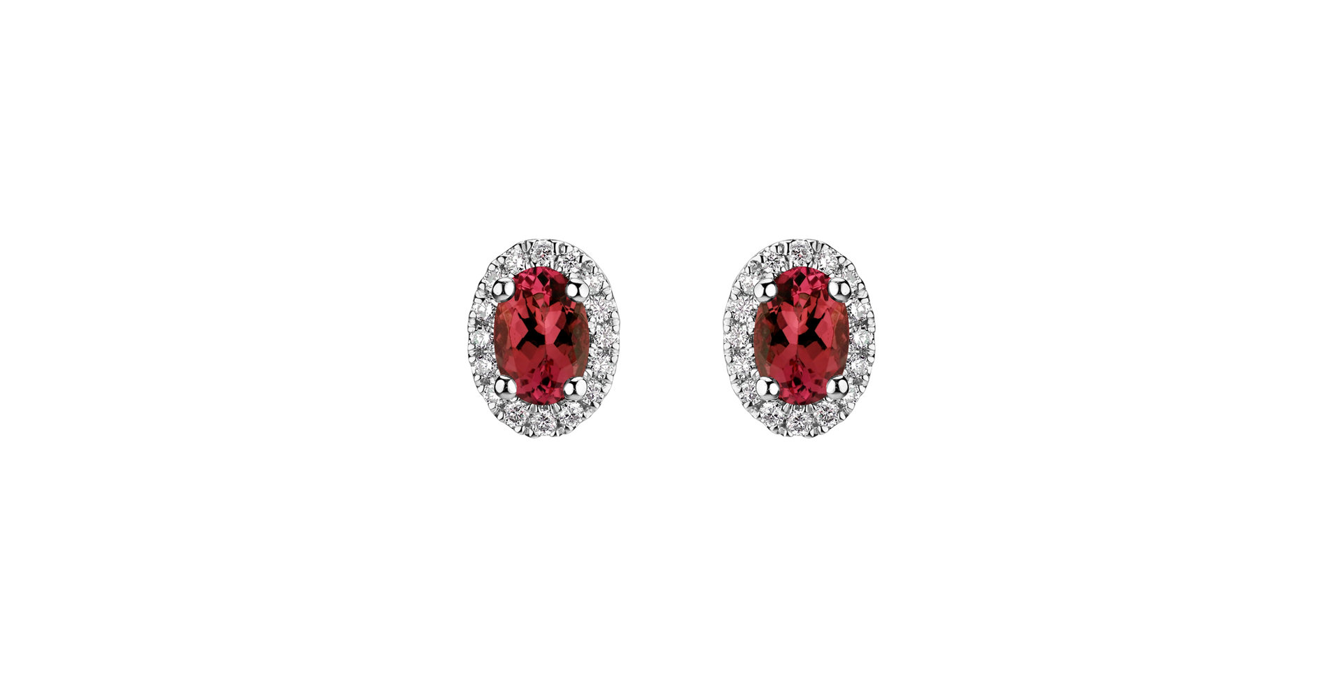 Diamond earrings with Ruby Princess