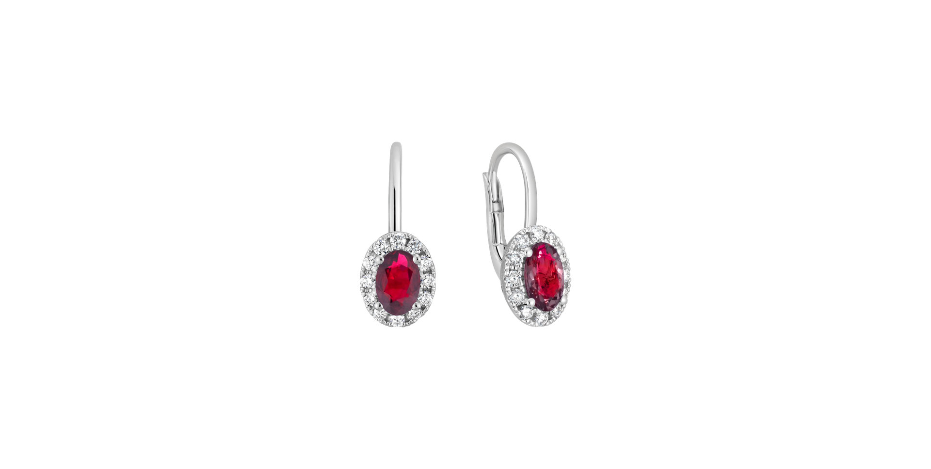 Diamond earrings with Ruby Princess