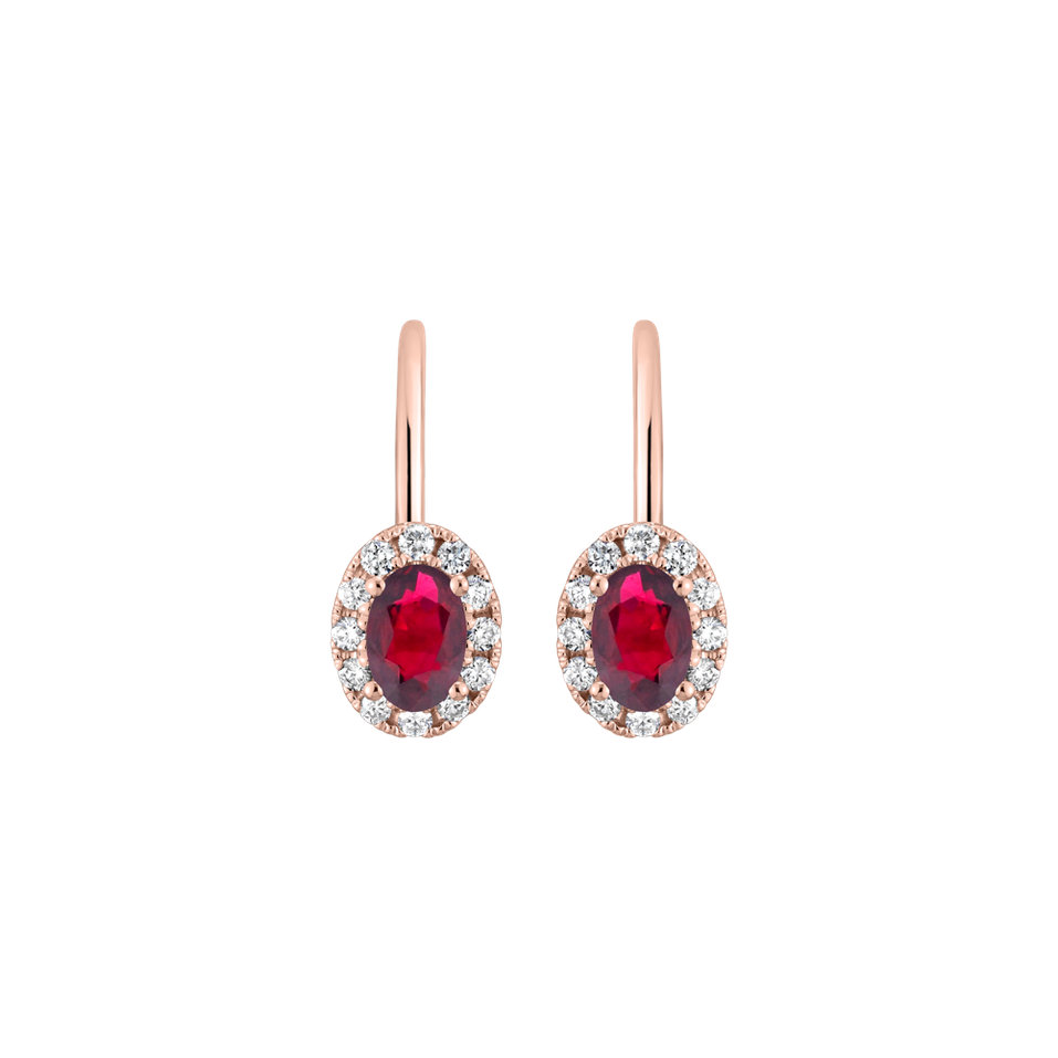 Diamond earrings with Ruby Princess