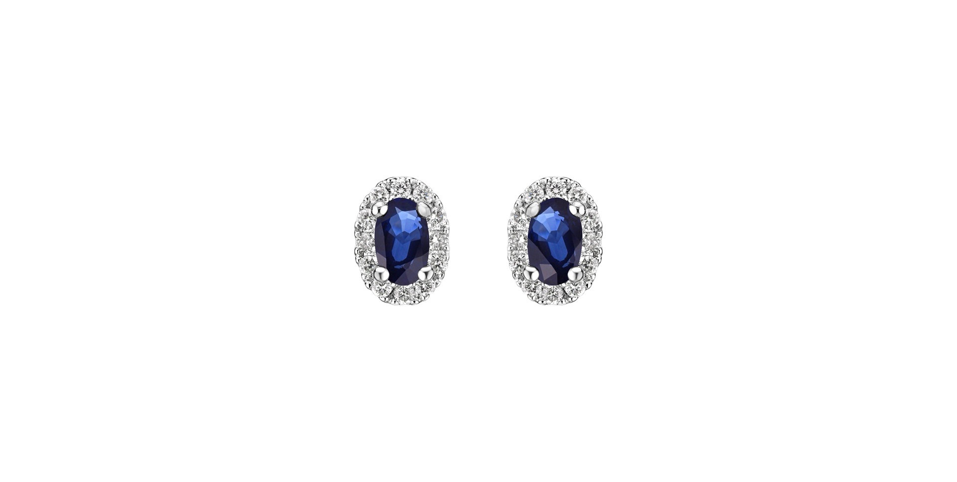 Diamond earrings with Sapphire Princess