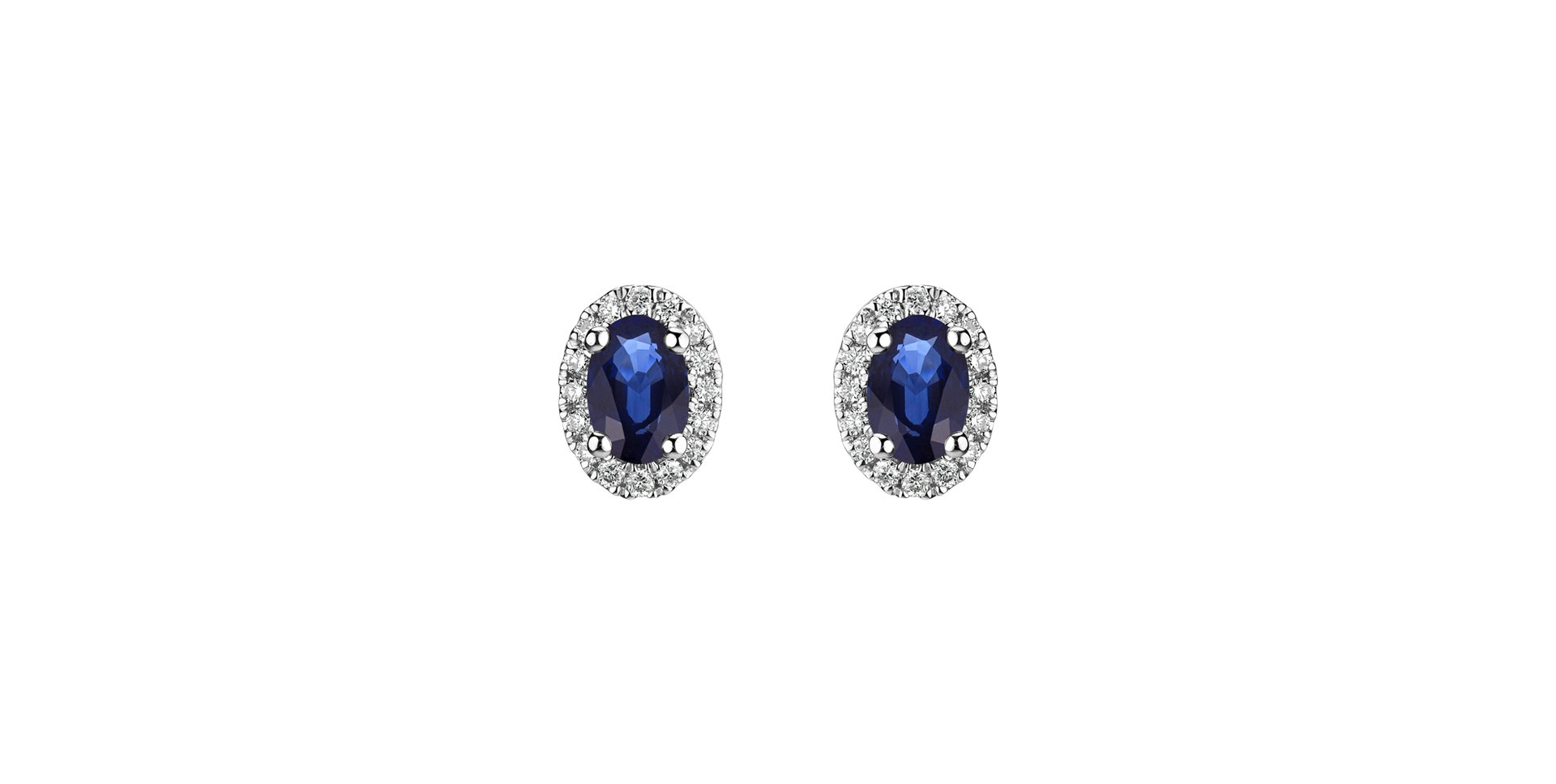 Diamond earrings with Sapphire Princess