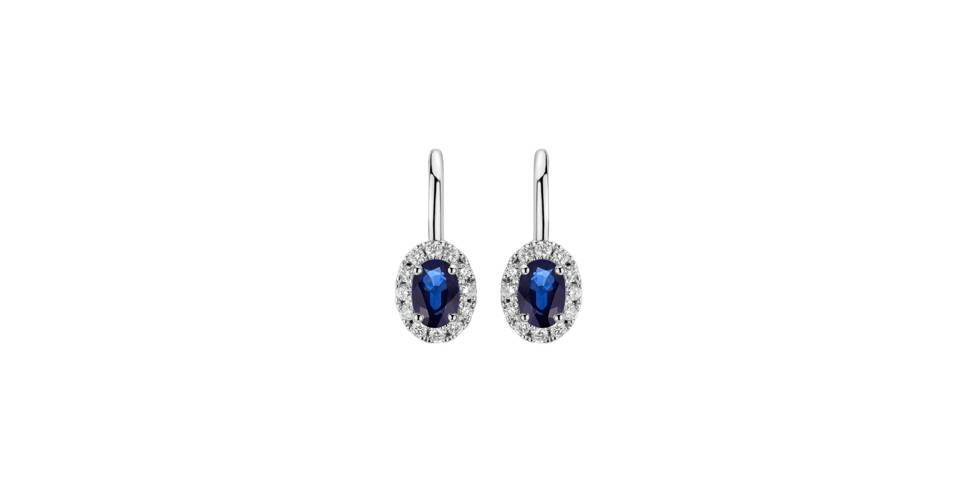 Diamond earrings with Sapphire Royal Allegory