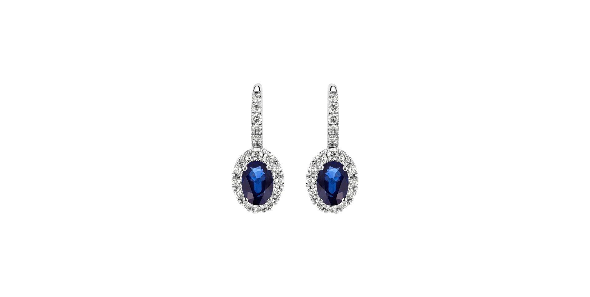Diamond earrings with Sapphire Royal Allegory