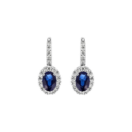 Diamond earrings with Sapphire Royal Allegory