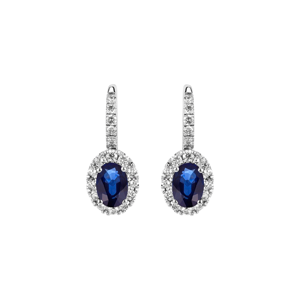 Diamond earrings with Sapphire Royal Allegory