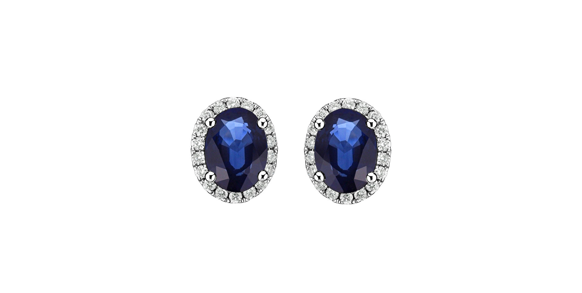 Diamond earrings with Sapphire Princess