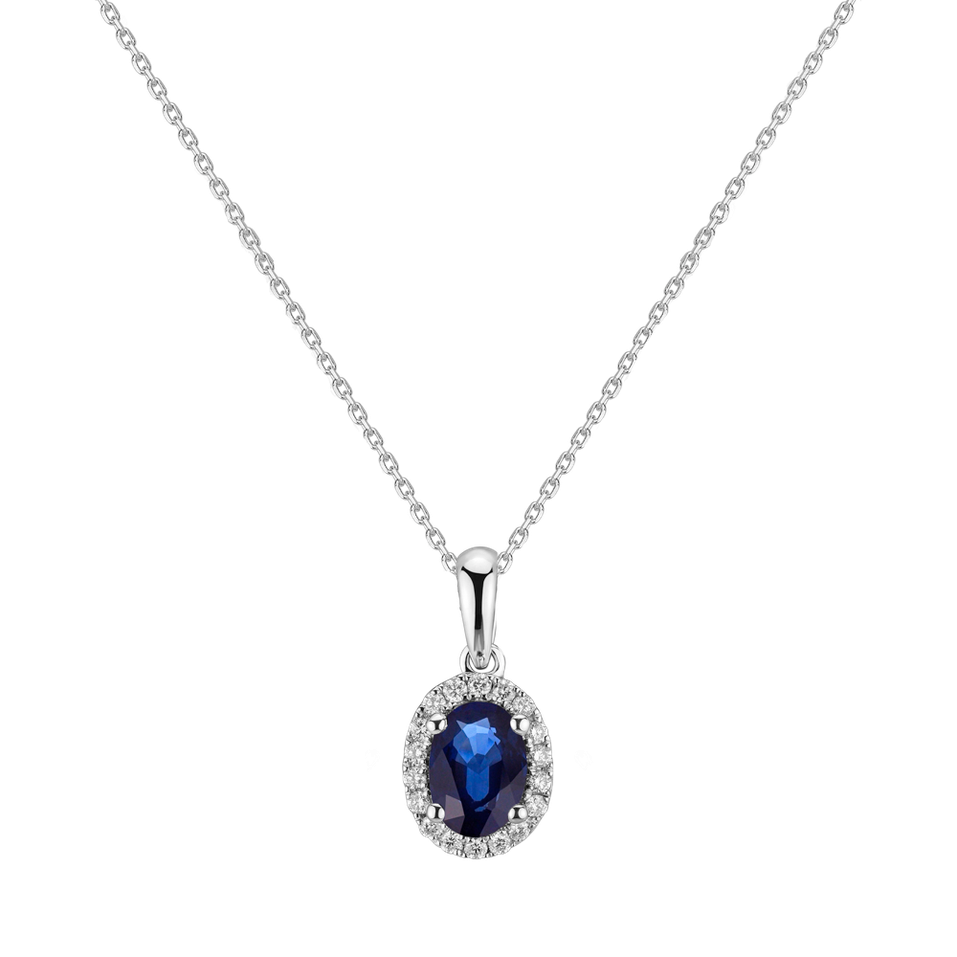 Diamond pendant with Sapphire Princess