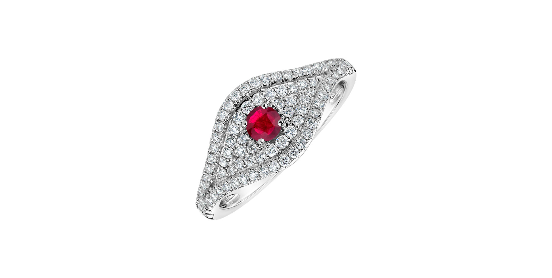 Diamond ring with Ruby Bright Vision