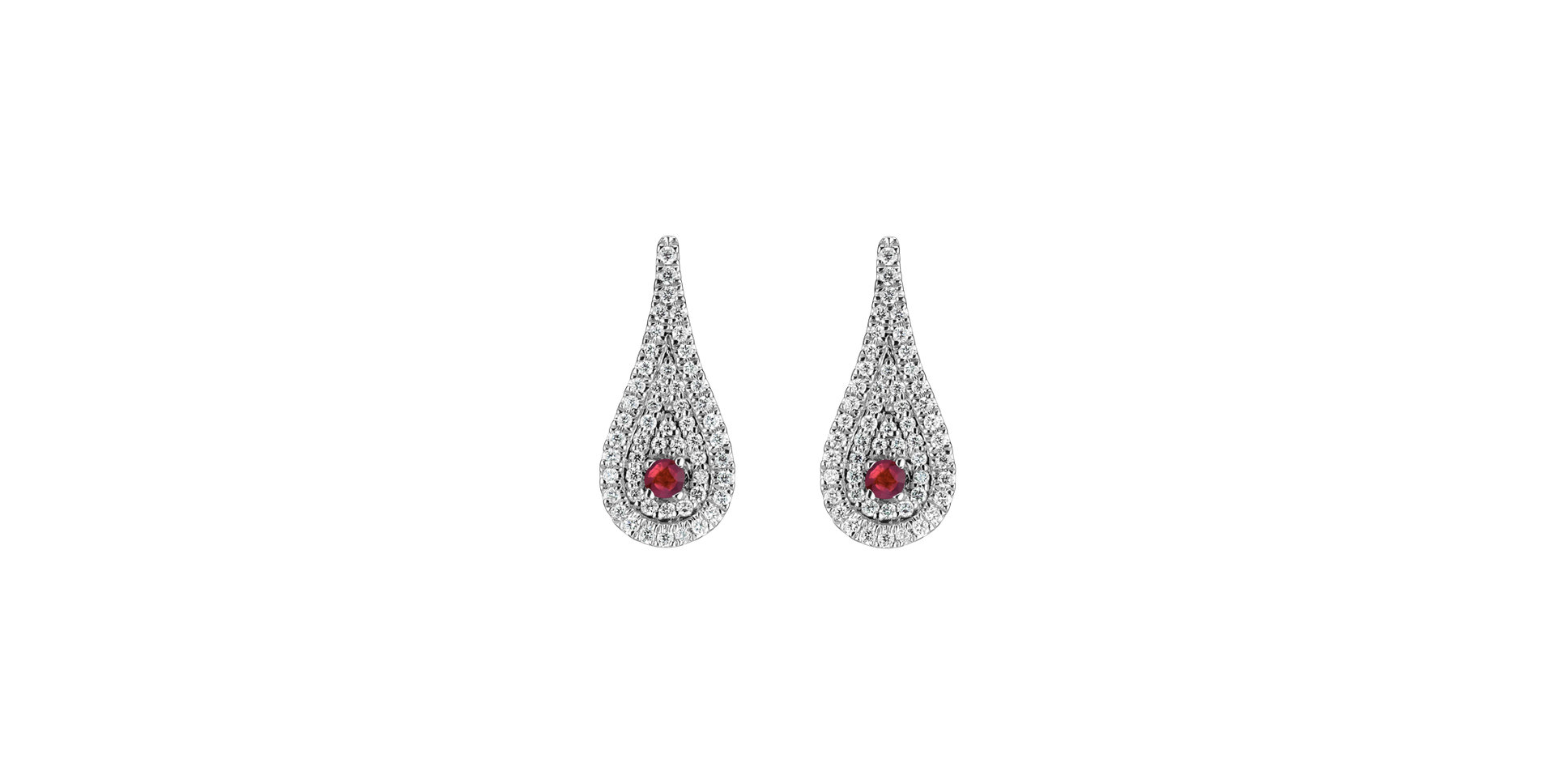 Diamond earrings with Ruby Tears of Joy