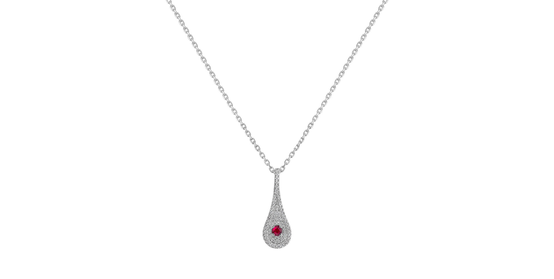 Diamond pendant with Ruby Classy Drop