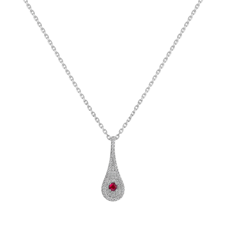 Diamond pendant with Ruby Classy Drop