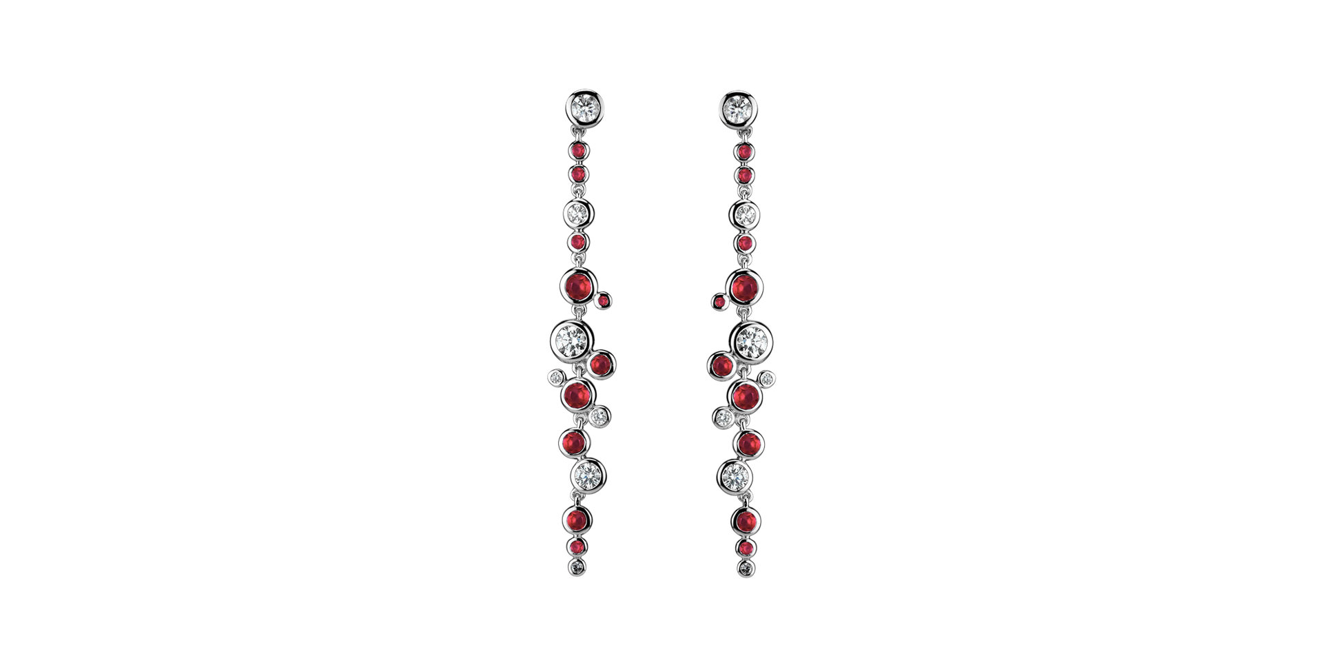 Diamond earrings and Ruby Heaven Waterfall