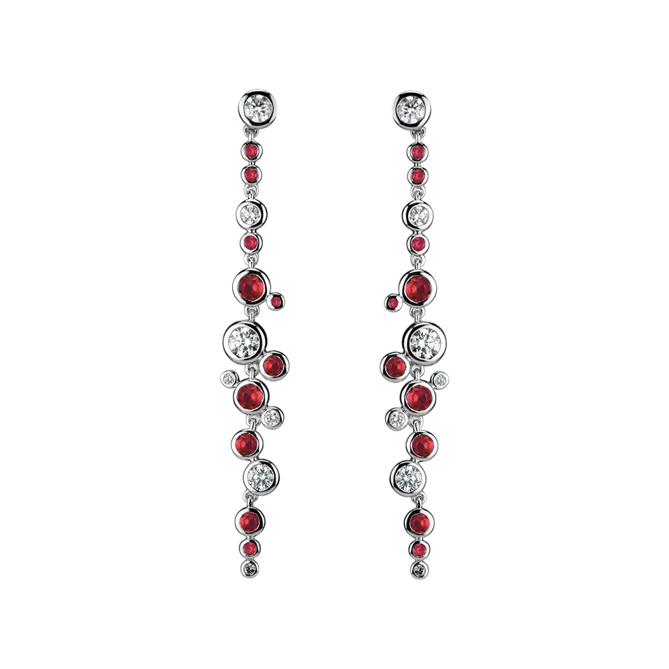 Diamond earrings and Ruby Heaven Waterfall