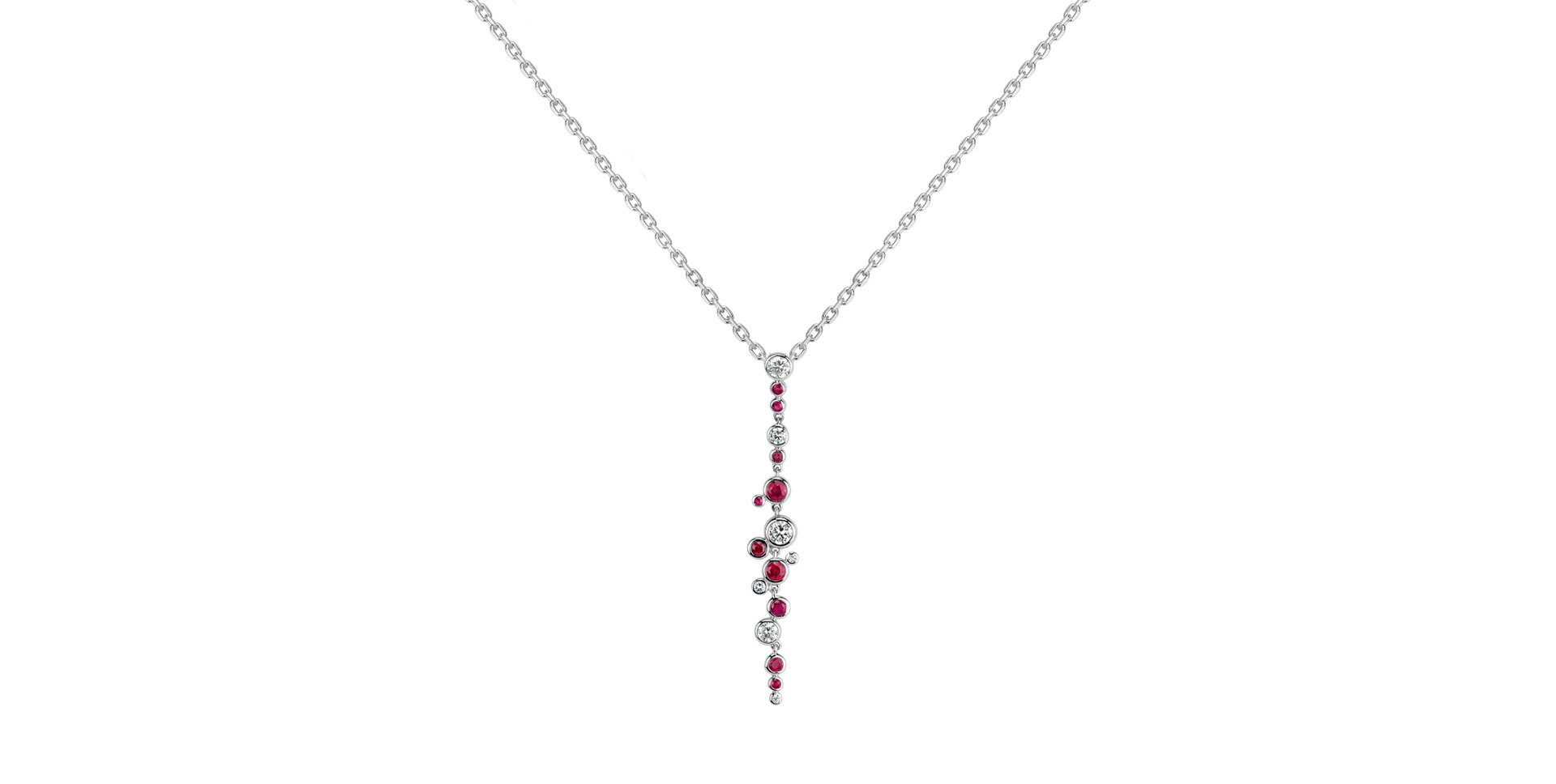 Diamond pendant with Ruby Heaven Waterfall
