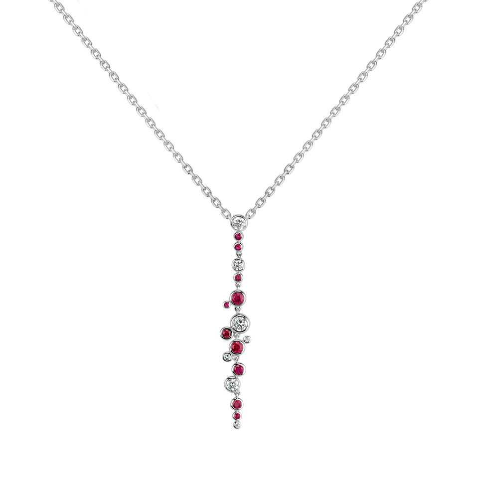 Diamond pendant with Ruby Heaven Waterfall